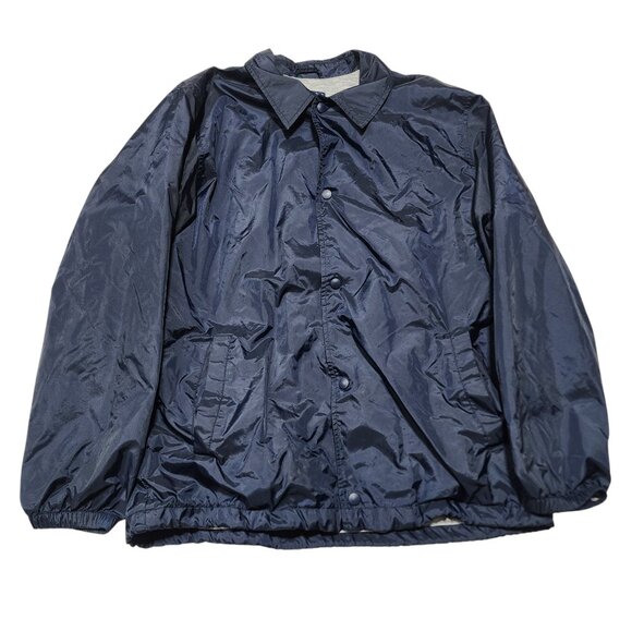 Lands End Mens‎ Navy Nylon Button-Up Jacket M - Picture 9 of 9